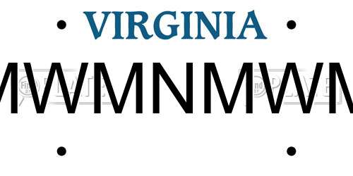 MWMNMWM Virginia License Plate