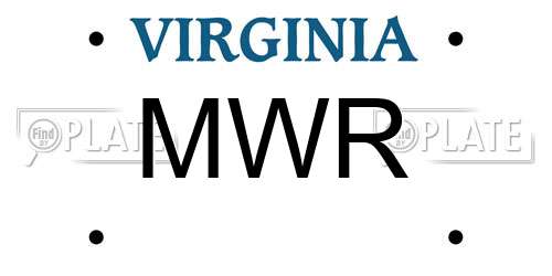 MWR Virginia License Plate