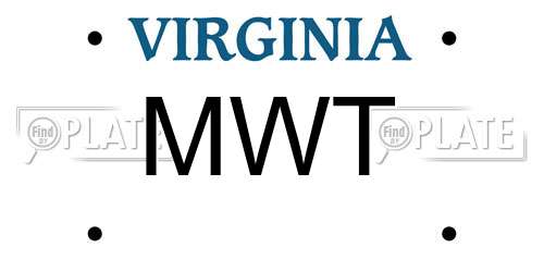 MWT Virginia License Plate