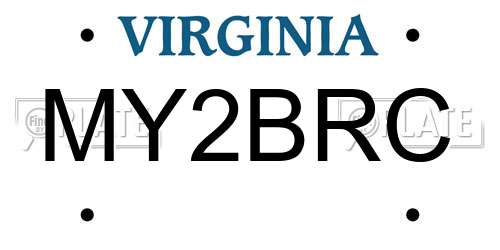 MY2BRC Virginia License Plate