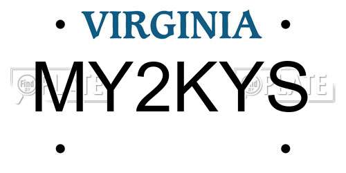 MY2KYS Virginia License Plate