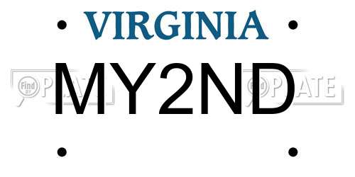 MY2ND Virginia License Plate