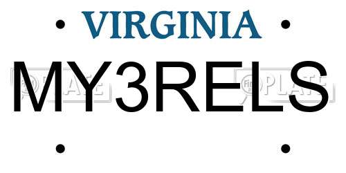 MY3RELS Virginia License Plate