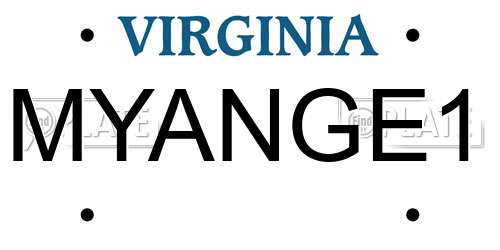 MYANGE1 Virginia License Plate