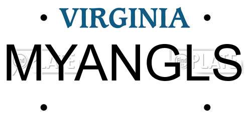 MYANGLS Virginia License Plate