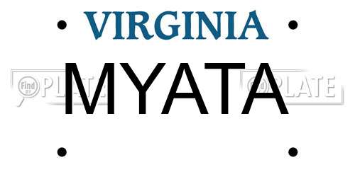 MYATA Virginia License Plate