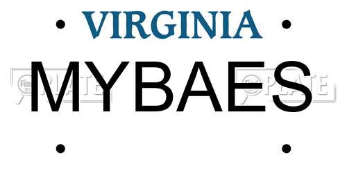 MYBAES Virginia License Plate