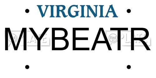 MYBEATR Virginia License Plate