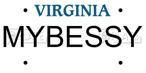 MYBESSY Virginia License Plate