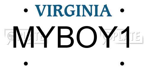 MYBOY1 Virginia License Plate
