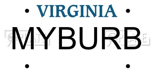 MYBURB Virginia License Plate