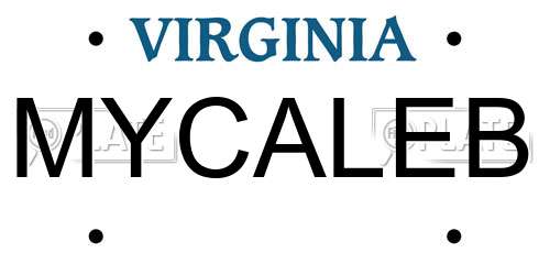 MYCALEB Virginia License Plate