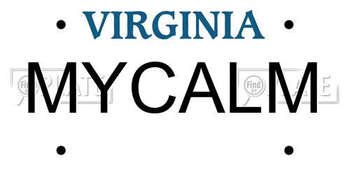 MYCALM Virginia License Plate