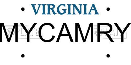 MYCAMRY Virginia License Plate