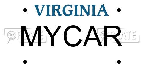 MYCAR Virginia License Plate