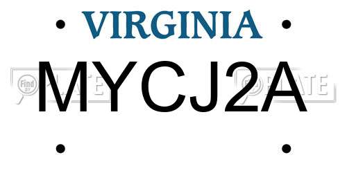 MYCJ2A Virginia License Plate