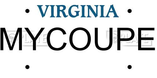 MYCOUPE Virginia License Plate