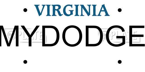 MYDODGE Virginia License Plate