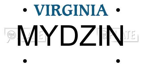 MYDZIN Virginia License Plate