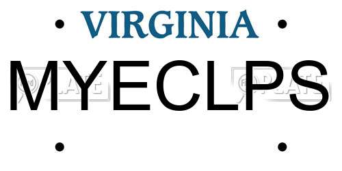 MYECLPS Virginia License Plate