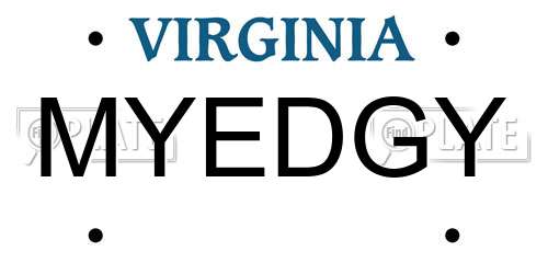 MYEDGY Virginia License Plate