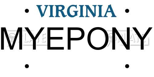 MYEPONY Virginia License Plate