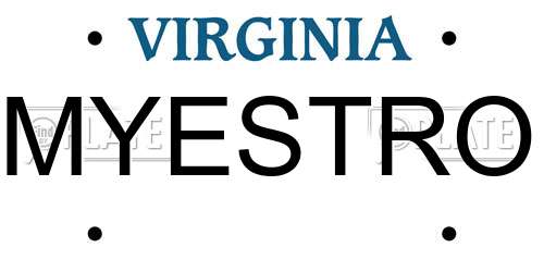 MYESTRO Virginia License Plate