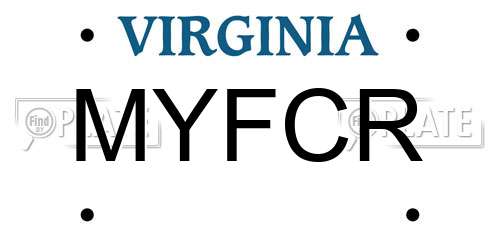 MYFCR Virginia License Plate
