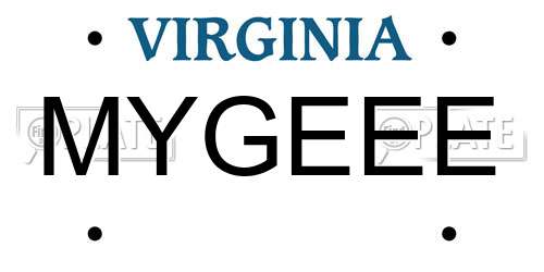 MYGEEE Virginia License Plate