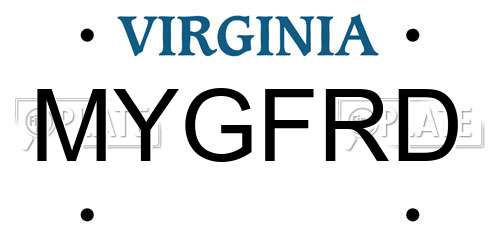 MYGFRD Virginia License Plate