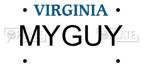 MYGUY Virginia License Plate