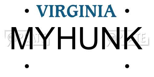 MYHUNK Virginia License Plate