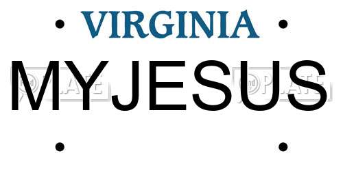 MYJESUS Virginia License Plate