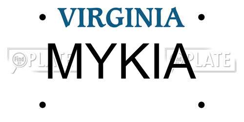 MYKIA Virginia License Plate