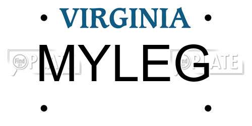 MYLEG Virginia License Plate