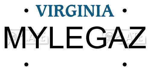 MYLEGAZ Virginia License Plate