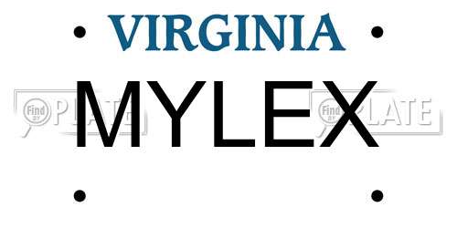 MYLEX Virginia License Plate