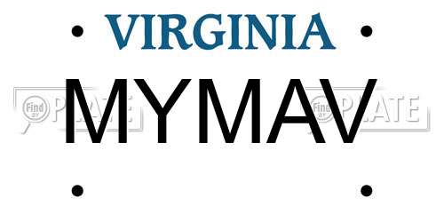 MYMAV Virginia License Plate