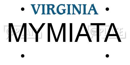 MYMIATA Virginia License Plate