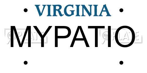 MYPATIO Virginia License Plate