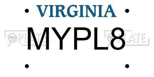 MYPL8 Virginia License Plate