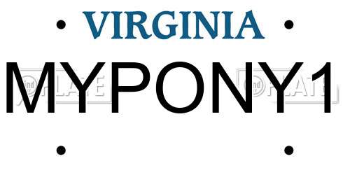 MYPONY1 Virginia License Plate
