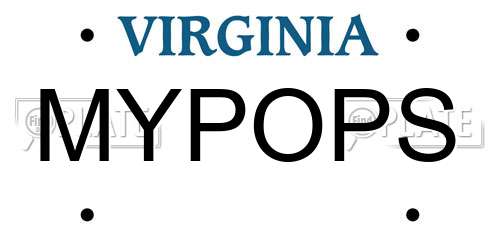 MYPOPS Virginia License Plate