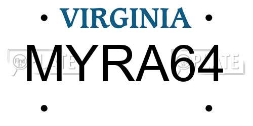 MYRA64 Virginia License Plate