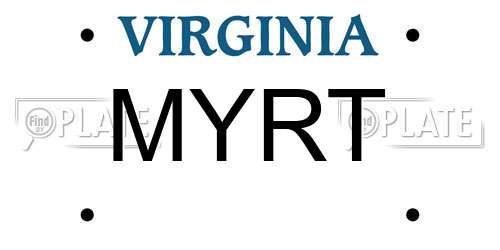 MYRT Virginia License Plate