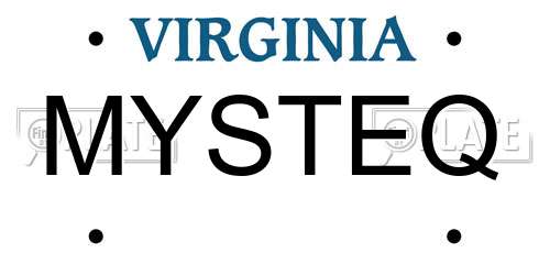 MYSTEQ Virginia License Plate
