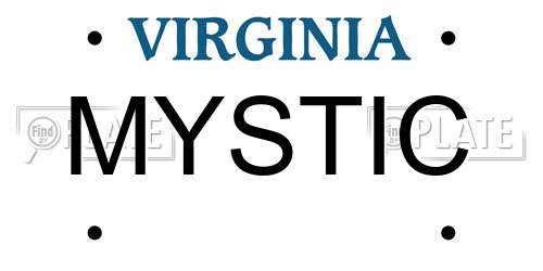 MYSTIC Virginia License Plate