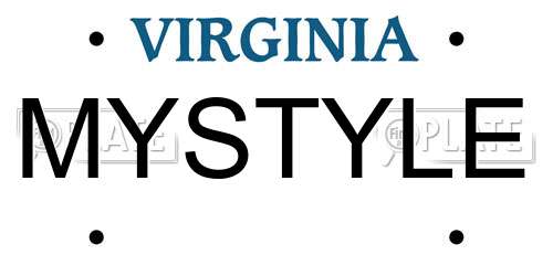 MYSTYLE Virginia License Plate