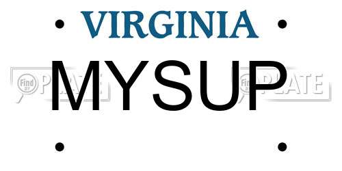 MYSUP Virginia License Plate