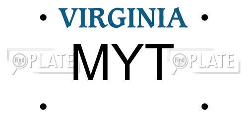 MYT Virginia License Plate